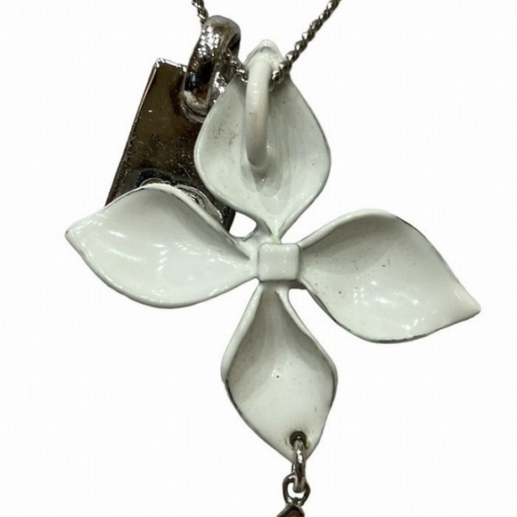 CHRISTIAN DIOR Dior Trotter Flower Motif Logo Brand Accessory Necklace Ladies - Picture 6 of 9